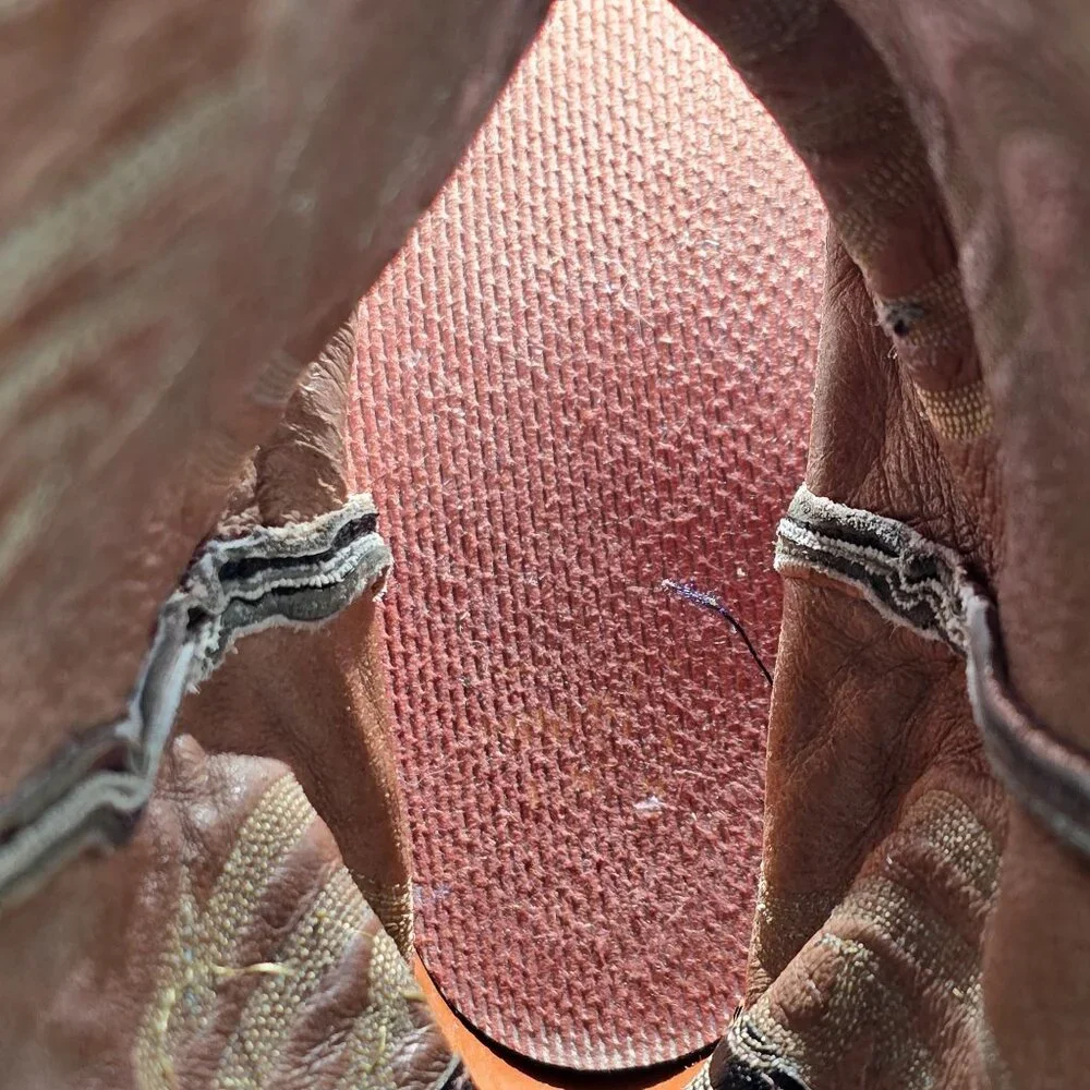 Vintage Tony Lama Mens 9D Black Exotic Ostrich Wingtip Cowboy Western Boots CBC - Picture 11 of 14